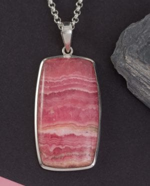 CONLIGHT Rhodochrosit Silber Anheanger